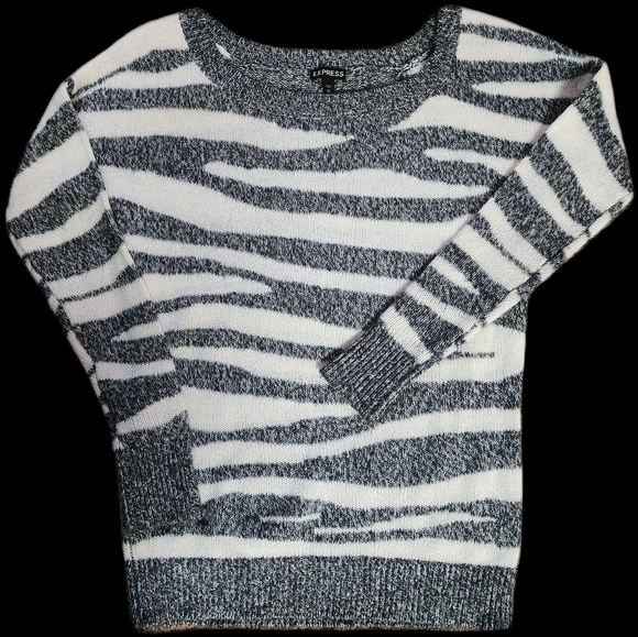Express Gray & White Sweater - Size Sm - Picture 1 of 4